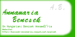 annamaria bencsek business card